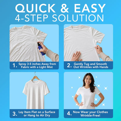 Clothes Wrinkle Release Spray Travel Size - Fragrance Free Wrinkle Release Mist - Fabric Deodorizer, Fabric Softener, & Anti Static Spray - Travel Essentials 3 Fl Oz (Pack of 1)