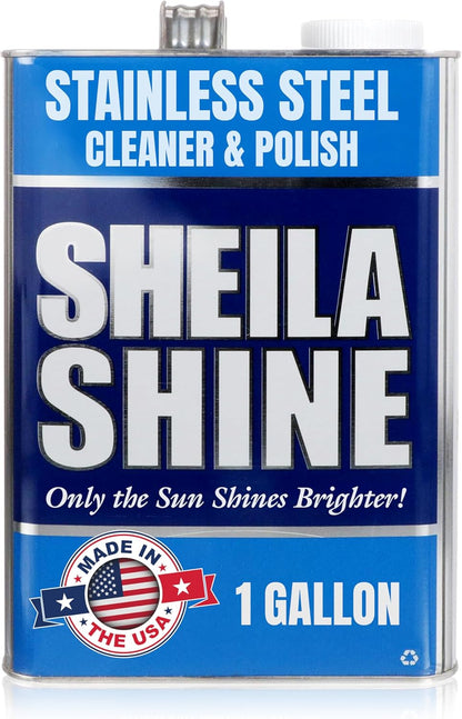 Sheila Shine 12 x 10oz Stainless Steel Cleaner and Polish With Cloth - Cleans, Polishes & Protects Kitchen Appliances, Refrigerators, Sinks, Ovens & Grills - Stainless Steel Fridge Cleaner