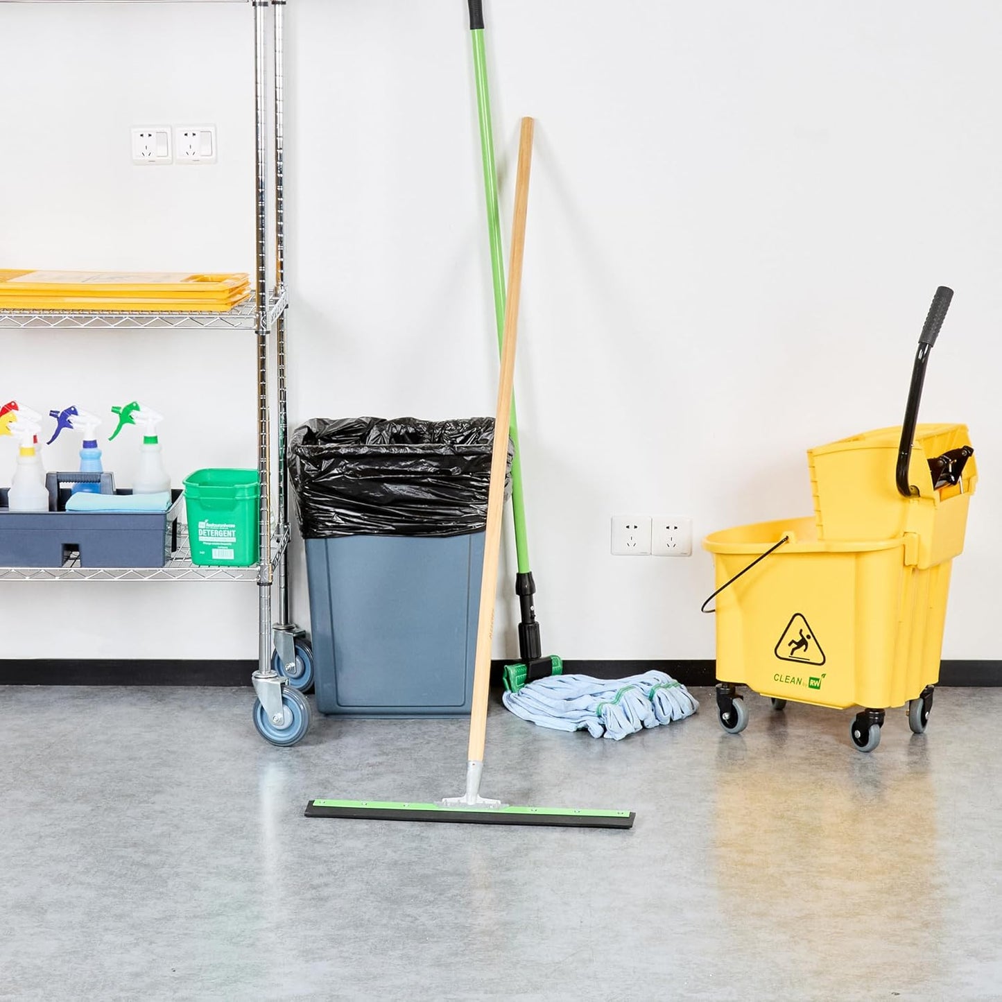 Restaurantware-SQUEEGEE ONLY: Clean Tek Professional 29.92 Inch Floor Squeegee, 1 Broom With Double Rubber Blade - Handle Sold Separately, Heavy-Duty, Steel Wiper For Concrete Floor