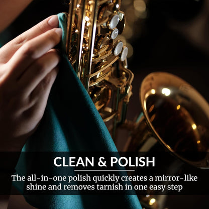 HOPE'S Brass Polish and Cleaner - Protective Tarnish Remover - Great Brass, Copper, Chrome, and Sterling Silver Polish - Polisher for Home Decor, Music Instruments, and Jewelry, 8 Fl Oz, Pack of 1