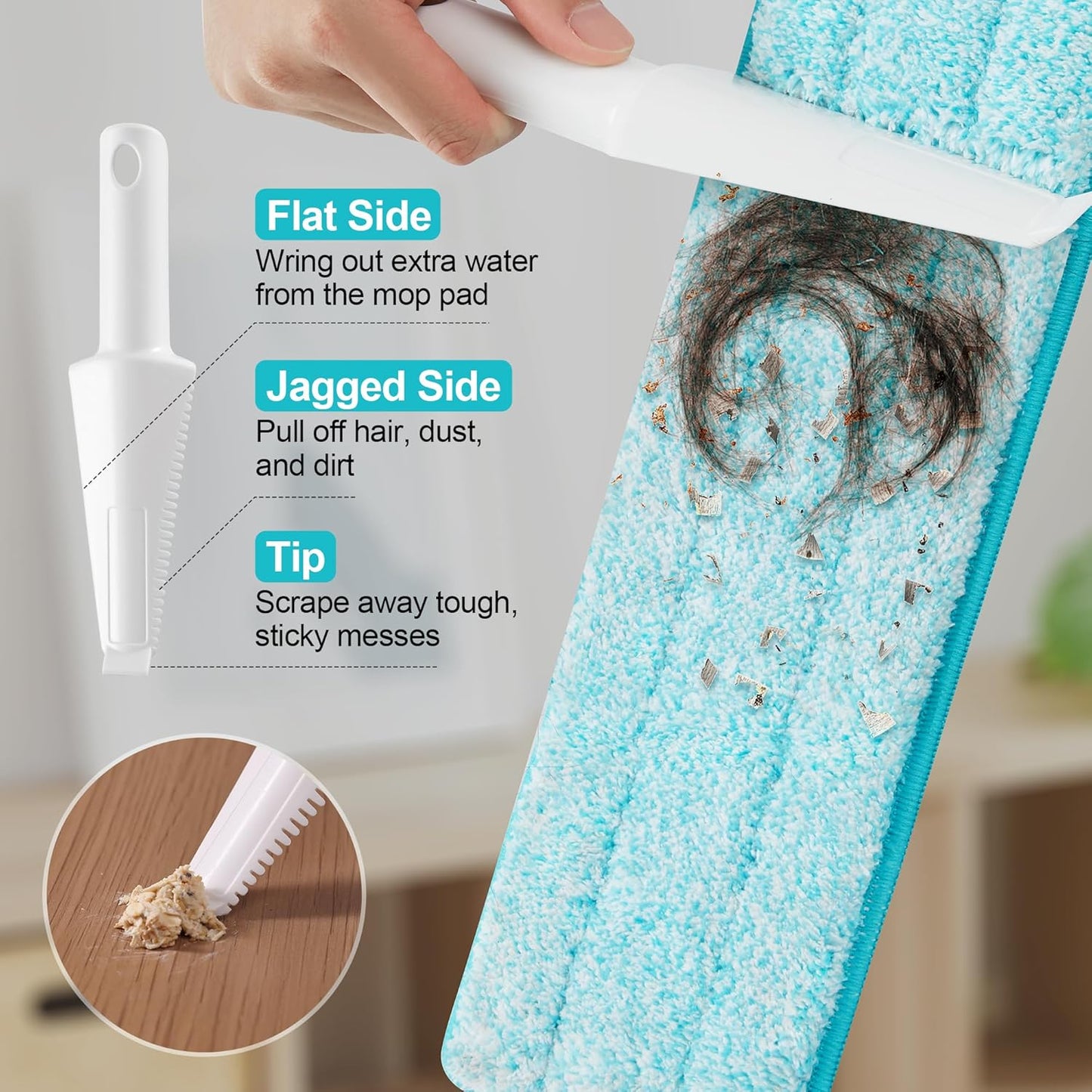 JOYMOOP 18 Inch Dust Mop for Hardwood Floors, Heavy Duty Industrial Wet Dry Mops with Telescopic Handle, Includes 5 Microfiber Mop Pads