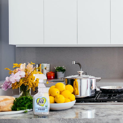 Fit Organic Multi-Surface Cleaner & Degreaser Spray – USDA Organic, Plant-Based, Biodegradable, Tough on Grease & Grime, Natural All-Purpose Spray for Kitchen, Bathroom, Oven & Toilet - (32oz)