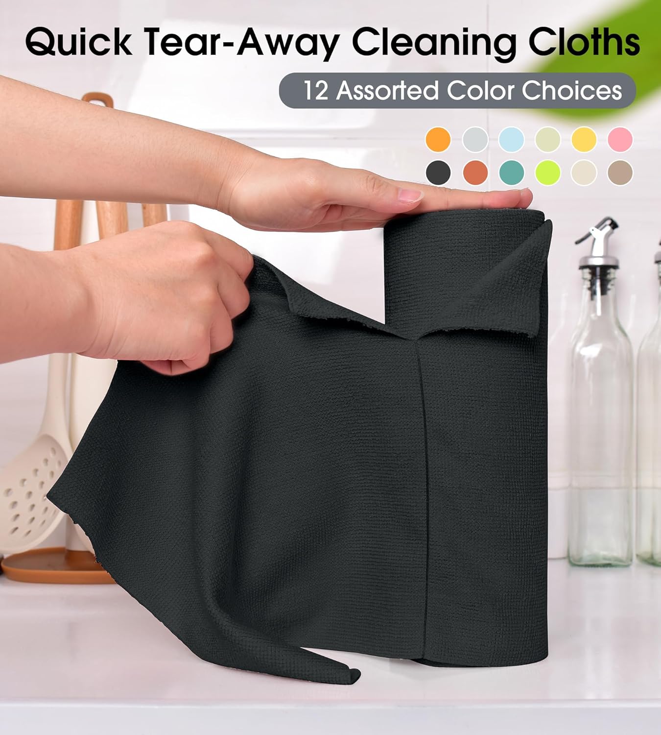 KitchLife Microfiber Cleaning Cloth Roll - Tear-Away Reusable Microfiber Paper Towels, Lint-Free, Washable, 20 Sheets for Kitchen, Car, Dishes, and Sensitive Surfaces (Pink)