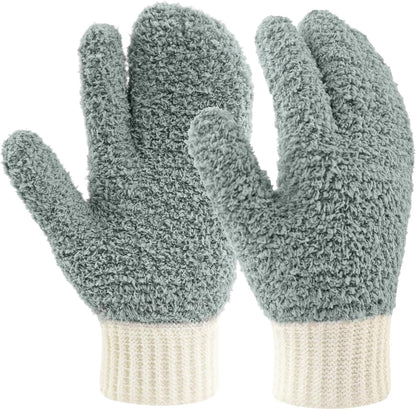 MIG4U Microfiber Dusting Gloves House Cleaning Glove for Blinds, Windows, Shutters, Furniture, and Car, Reusable Lint-Free Pink 1 Pair S/M