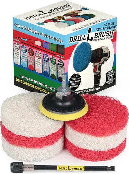 Drill Scrubber - Drill Brush Power Scrubber Pads - Bathroom - Drill Pad Attachments - Cleaning Pads - Shower Door - Baseboard - Bathroom Sink - Shower Cleaner - Flooring - Hard Water Stain Remover