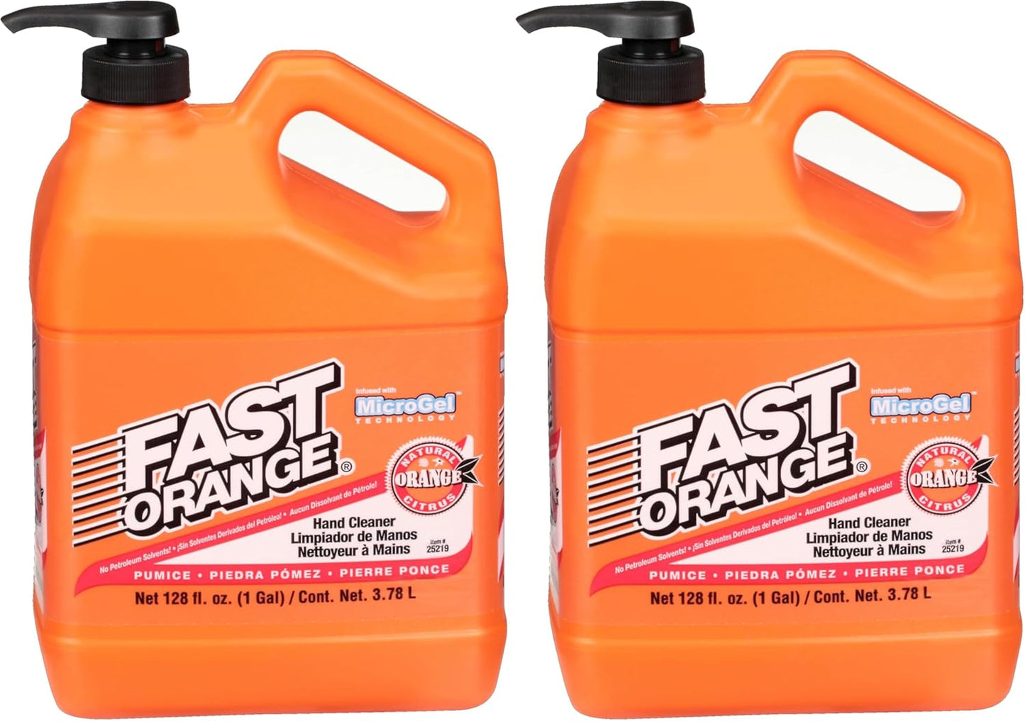 Fast Orange 25108 Pumice Lotion, Heavy Duty Hand Cleaner, Natural Citrus Scent, Waterless Cleaner For Mechanics, Strong Grease Fighter, 7.5 oz