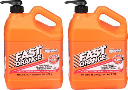 Fast Orange 25108 Pumice Lotion, Heavy Duty Hand Cleaner, Natural Citrus Scent, Waterless Cleaner For Mechanics, Strong Grease Fighter, 7.5 oz