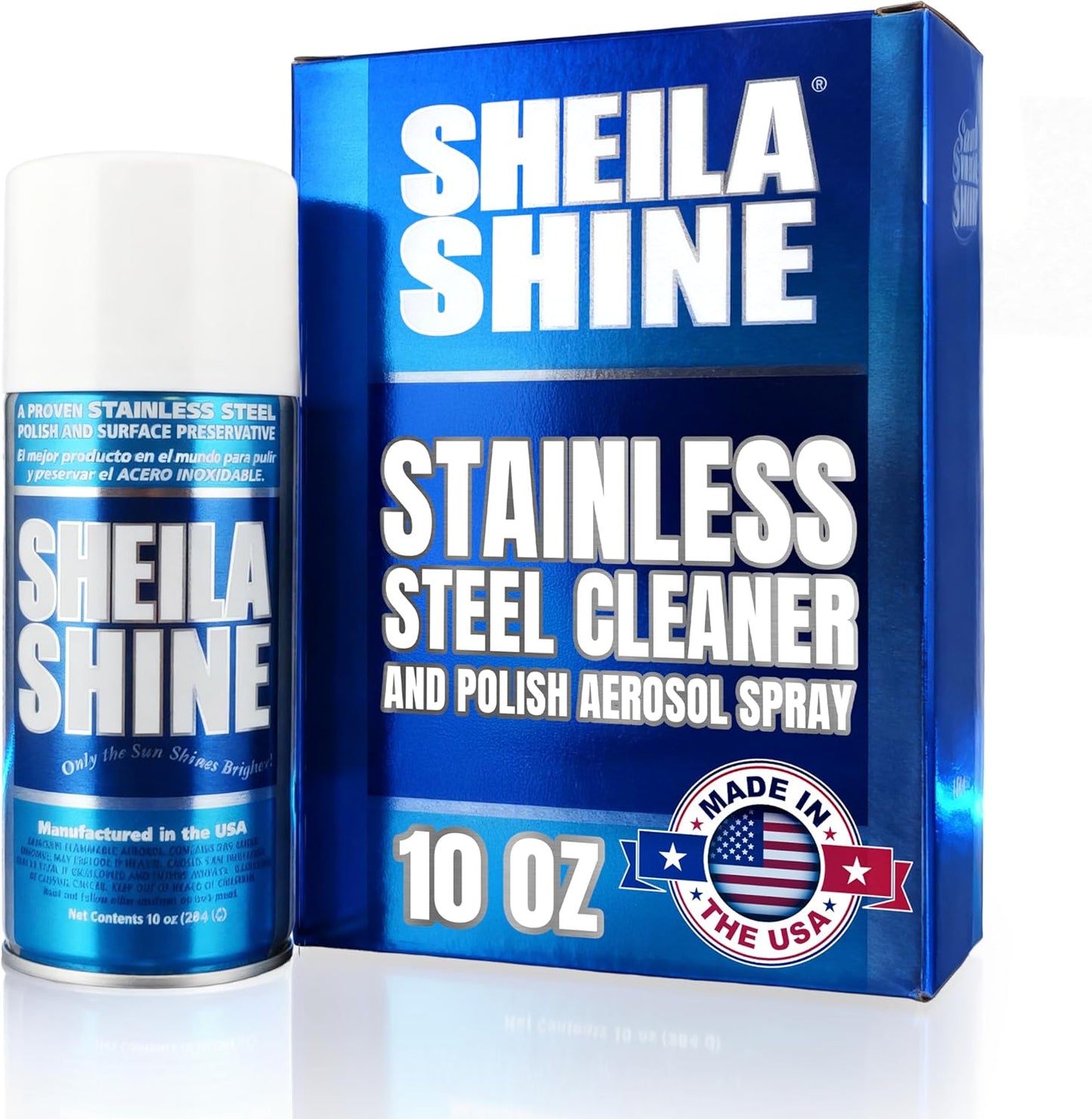 2 x 10oz Sheila Shine Stainless Steel Cleaner and Polish w/ Microfiber Cloth - Cleans, Polishes & Protects Kitchen Appliances, Refrigerators, Sinks, Ovens & Grills - Stainless Cleaner for Appliances