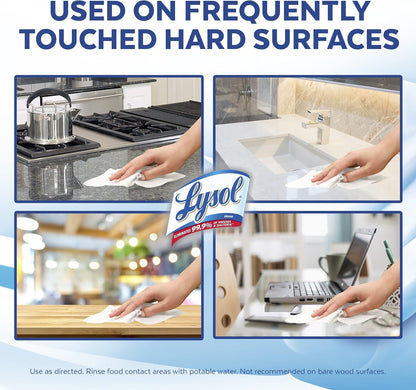 Lysol Disinfectant Wipes, Multi-Surface Disinfectant Cleaning Wipes, For Disinfecting and Cleaning, Crisp Linen, 80 Count (Pack of 4)