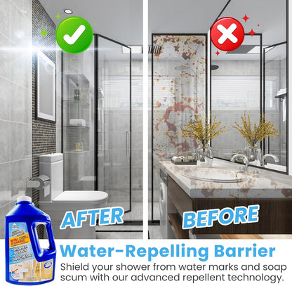 SURF PRO Shower Glass Door Cleaner – Shower Buster Spray for Soap Scum & Hard Water Stains – No Scrub Bathroom Cleaner for Glass, Tile, Chrome, Ceramic, RV and Septic Safe (500ml / 16.9oz)