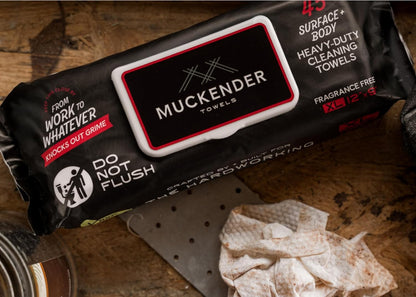 Muckender Heavy Duty Cleaning Wipes – Paint Prep & Degreasing – Flat Pack Travel Size Hand & Tool Cleaning Towels – Eco-Friendly, Unscented – (45 ct Flat Pack)
