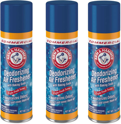 Arm & Hammer 3320094170 Baking Soda Air Freshener, Aerosol, Light Fresh Scent, 7oz (3)