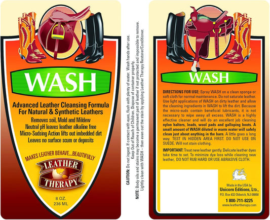 Leather Therapy Wash, Premium Cleaner & Moisturizer for Natural and Synthetic Leather, 16oz