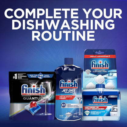 Finish - Jet-Dry Rinse Aid, 23oz, Dishwasher Rinse Agent & Drying Agent and Quantum, 82ct, Dishwasher Detergent, Powerball, Ultimate Clean & Shine, Dishwashing Tablets, Dish Tabs