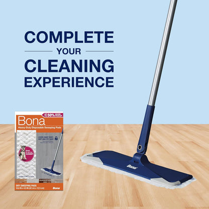 Bona Multi-Surface Floor Cleaning Pads - 18 Refills - Heavy-Duty, Disposable, Microfiber Pads for Easy Floor Cleaning