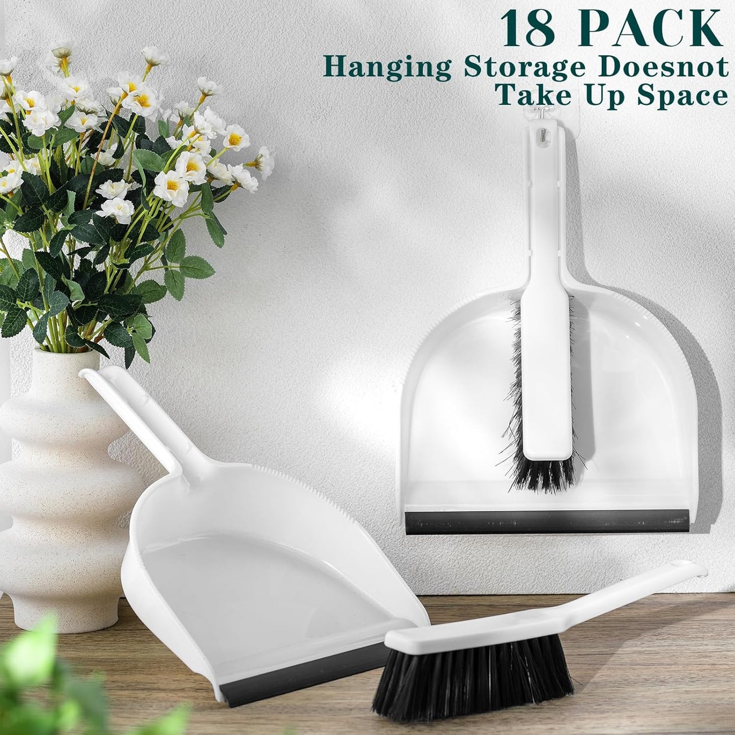 Zubebe 12 Pcs Mini Dustpan and Brush Set, Small Broom and Dustpan Set Small Cleaning Brush Portable Hand Broom Set for Home Office Kitchen Table Desktop Floor Cleaning Supplies