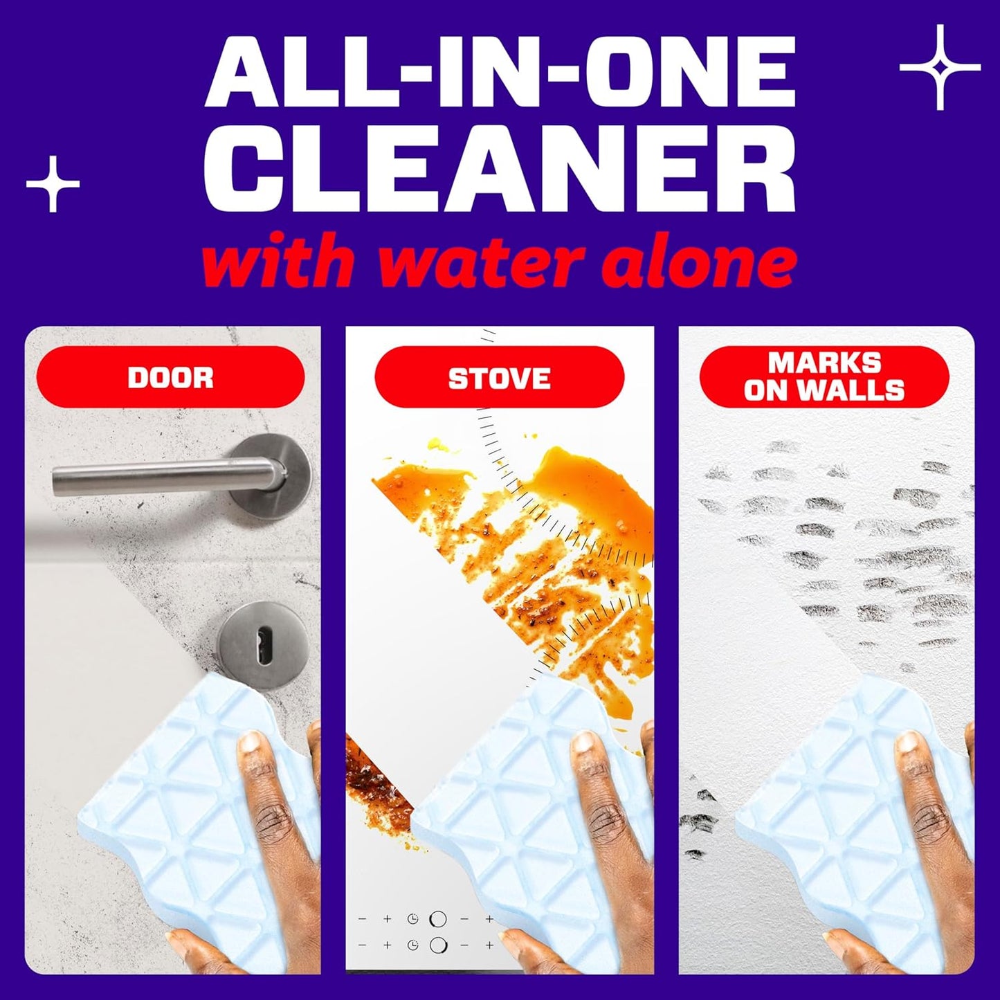 Mr. Clean Magic Eraser Sponge, All Purpose Cleaner, Cleaning Scrubber, Kitchen, Bathroom, Shower, Oven, Cleaning Supplies, Variety Pack with 1 Ultra Thick, 2 Ultra Foamy, & 3 Extra Durable, 6ct