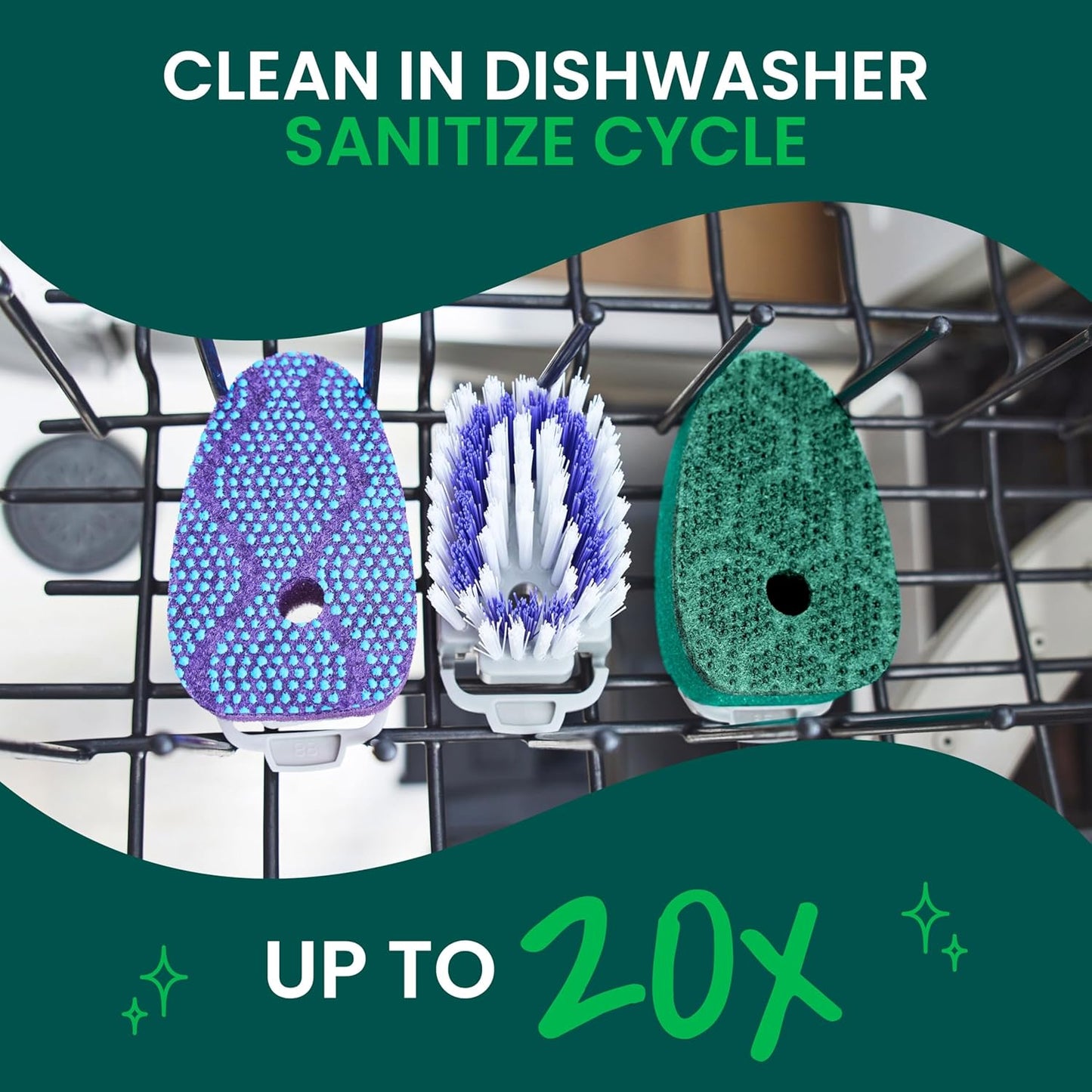 Scotch-Brite Heavy Duty Advanced Soap Control Dishwand Kit, Includes 1 Wand & 5 Refill Pads, Control Soap With A Button, Keep Your Hands Out Of Dirty Water