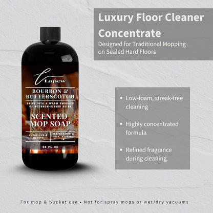 Lapew Baccarat Scented Mop Soap - Luxury Floor Cleaner Concentrate for Mopping Tile, Laminate, Vinyl & Hardwood | Streak-Free, Low-Foam | 36 oz - Colors A
