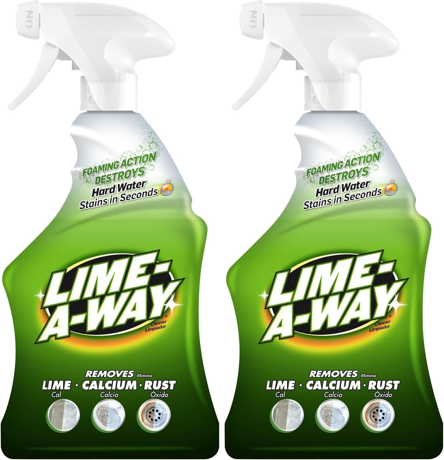 Lime-A-Way Hard Water Stain Remover Spray, Removes Lime, Calcium & Rust in Seconds, Bathroom Cleaner, 32 fl oz