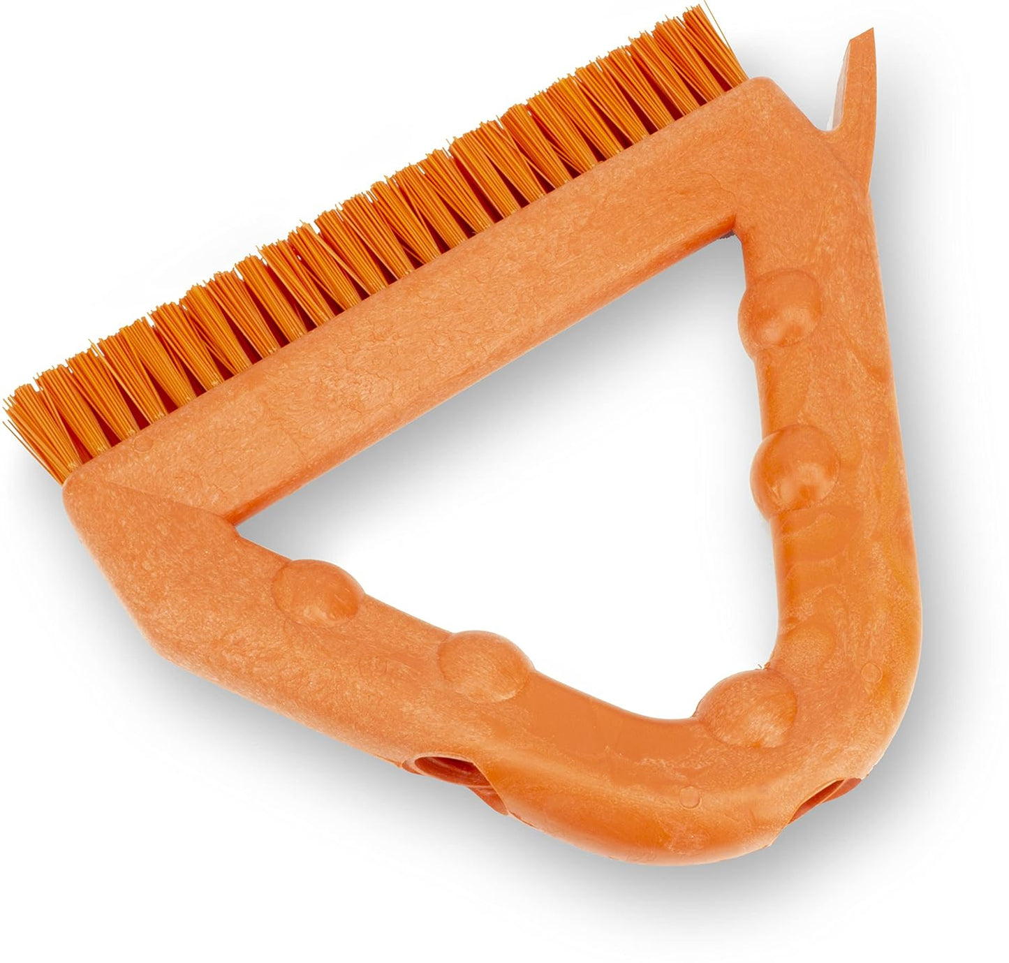 SPARTA Plastic Commercial Grout Brush, Triangle-Shaped Scrub Brush with Scraper and Two Threaded Holes for Attaching Handle (Sold Separately), 9 x 7 x 7 Inches, Gray