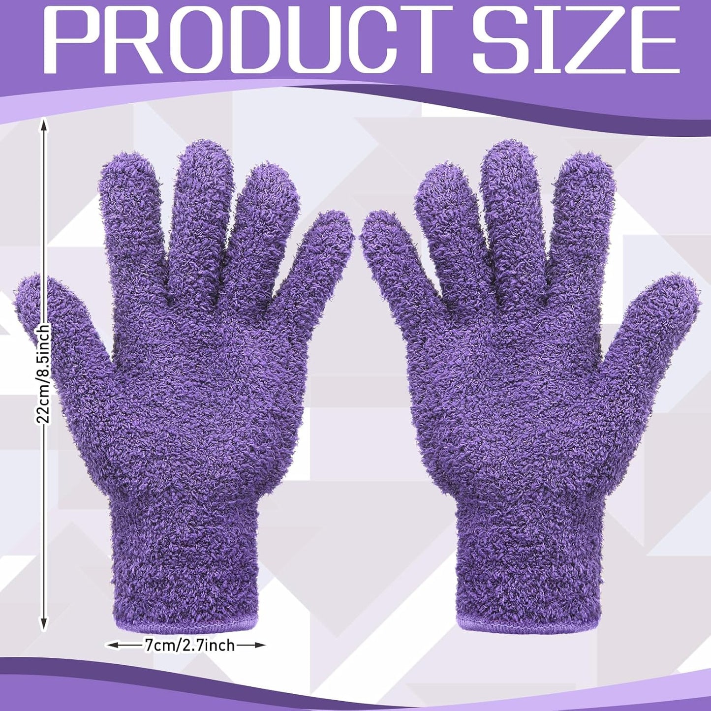 Patelai 2 Pairs Microfiber Gloves for plants Dusting Cleaning Glove Mittens House Cars Blinds Dusting(Blue, Grass Green,Large)