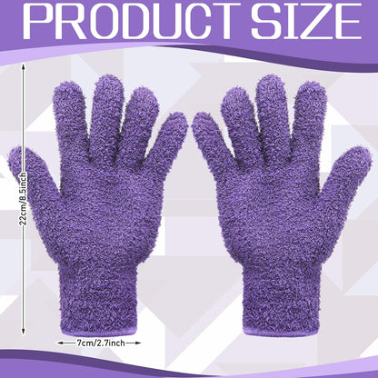 Patelai 2 Pairs Microfiber Gloves for plants Dusting Cleaning Glove Mittens House Cars Blinds Dusting(Blue, Grass Green,Large)