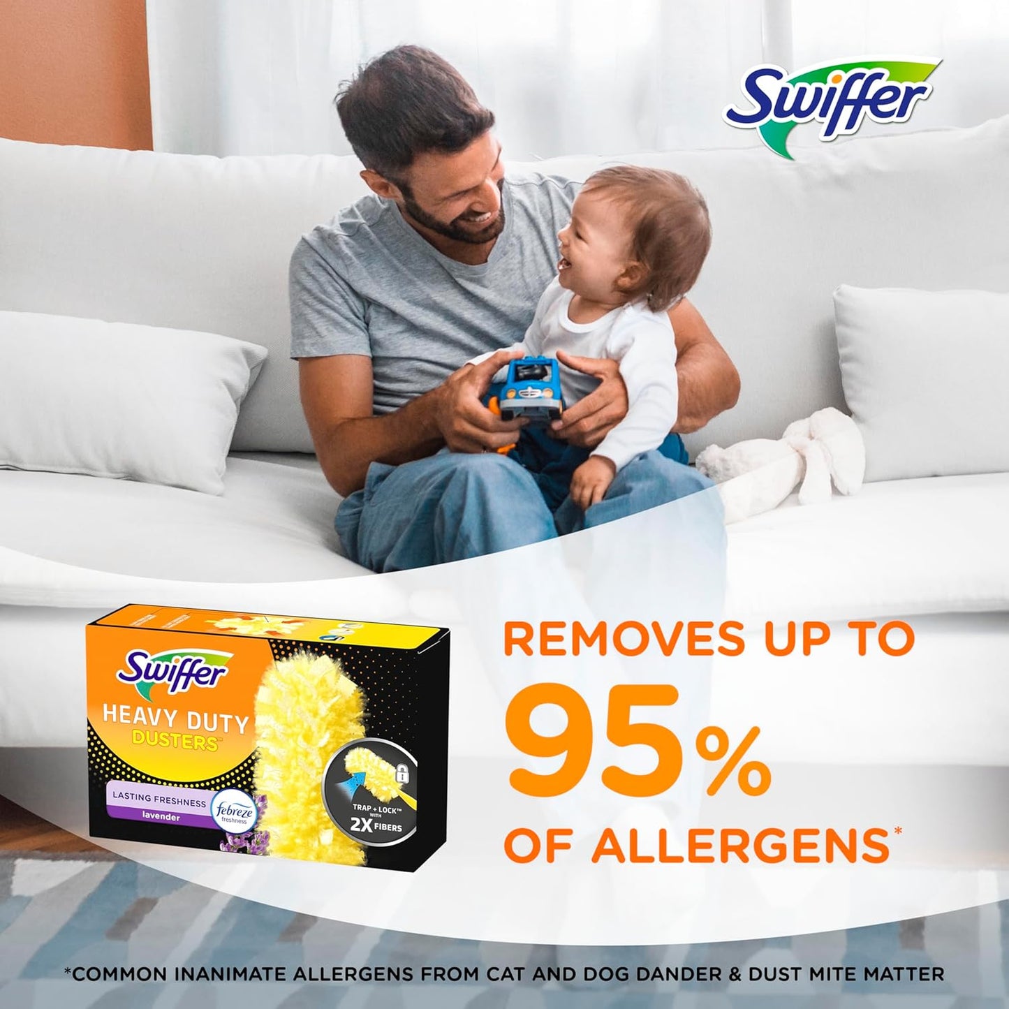 Swiffer Dusters Heavy Duty, Multi-Surface Duster Refills for Cleaning, Lavender, 6 Count