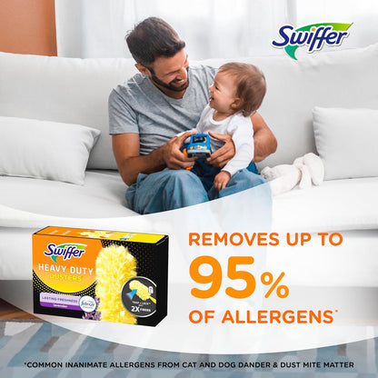 Swiffer Dusters Heavy Duty, Multi-Surface Duster Refills for Cleaning, Lavender, 6 Count