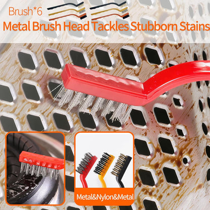 20 PCS Crevice Cleaning Brush Set - Multi-Purpose Hard Bristle Brushes for Deep Cleaning Kitchen, Bathroom, Grout, Sink, Cup, Blender, Corners, Tight Spaces
