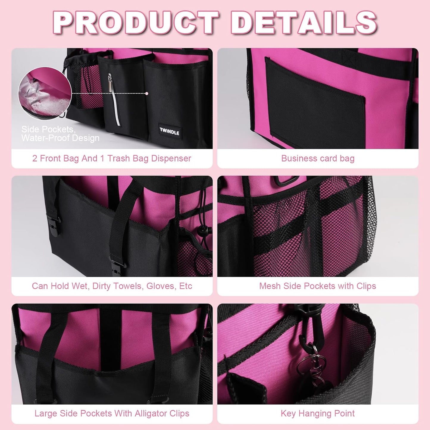 Extra-Large Wearable Cleaning Caddy With Detachable Divider,Cleaning Caddy For Cleaning Supplies Large Cleaning Supply Caddy With Adjustable Shoulder Strap & Waist Belt For Cleaners