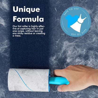 Large Lint Rollers for Carpet, 9.45'' Sticky Rollers for Floor with 360 Sheets, Extendable Long Handle Sticky Mop for Cleaning Couch, Curtains, Cars, Clothing, and Pet Hair