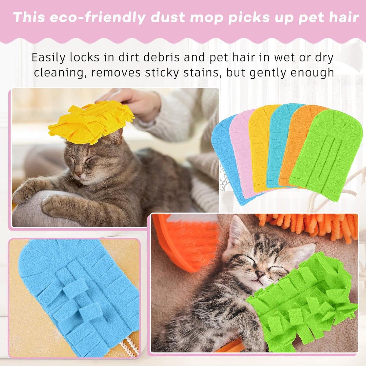 Zubebe 12 Pcs Duster Refill Reusable Fleece Duster Refills Feather Flat Dusters Multi Surface Washable Cleaning Pads Tools for Home, Blinds, Car, Pet, Furniture, Fans (Dark Color)