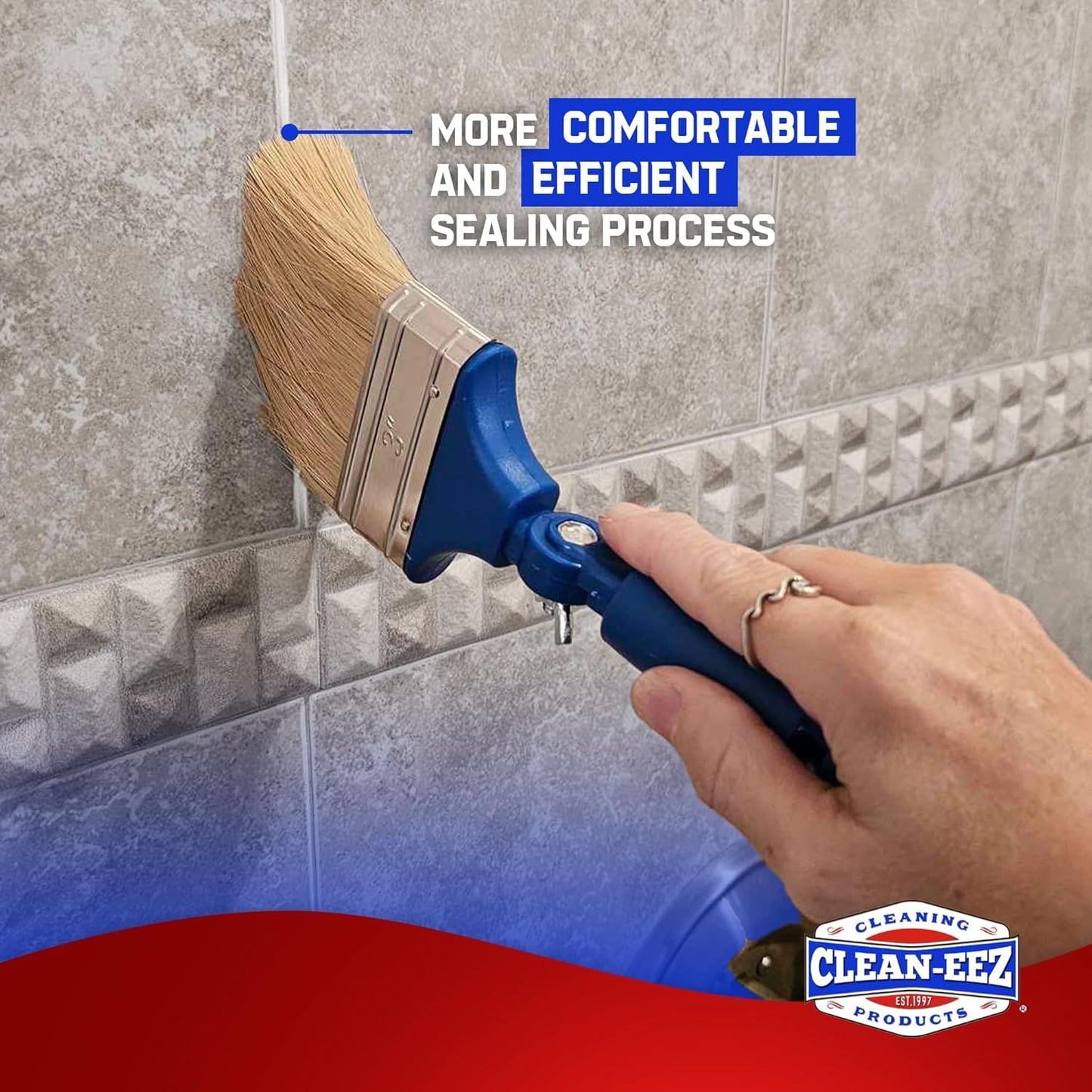 Clean-EEZ Grout Sealer - Protect Your Floors and Showers from Stains - Natural Stone Safe - Water and Oil Shield - Large 32 oz Bottle