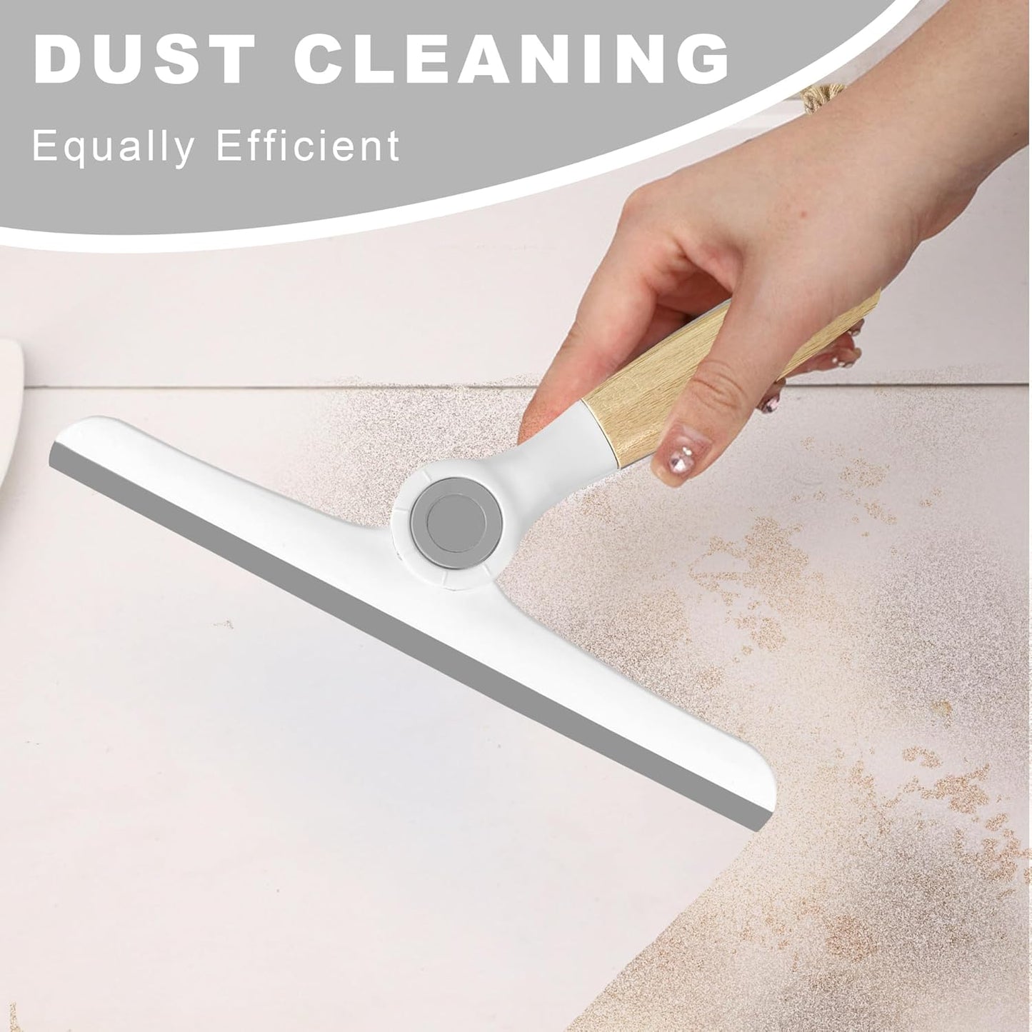 NBGYTECH Window Squeegee Household Cleaning Scraper Handheld Squeegee for Shower Glass Door Mirror Car Windshield (White Plastic Handle)