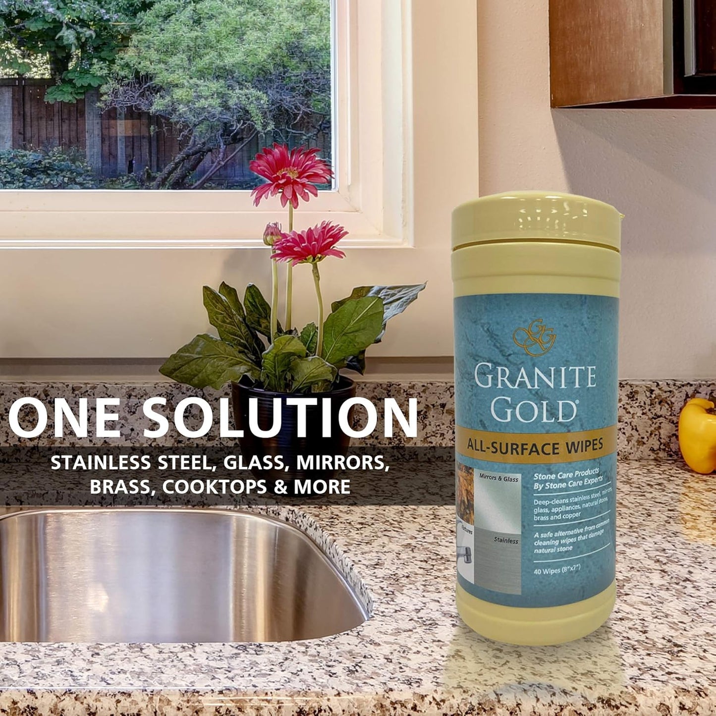Granite Gold All-Surface Cleaner Spray, Household Cleaning For Stainless Steel, Glass, Quartz, Marble Surfaces, 24 Fl Oz, 1 Count