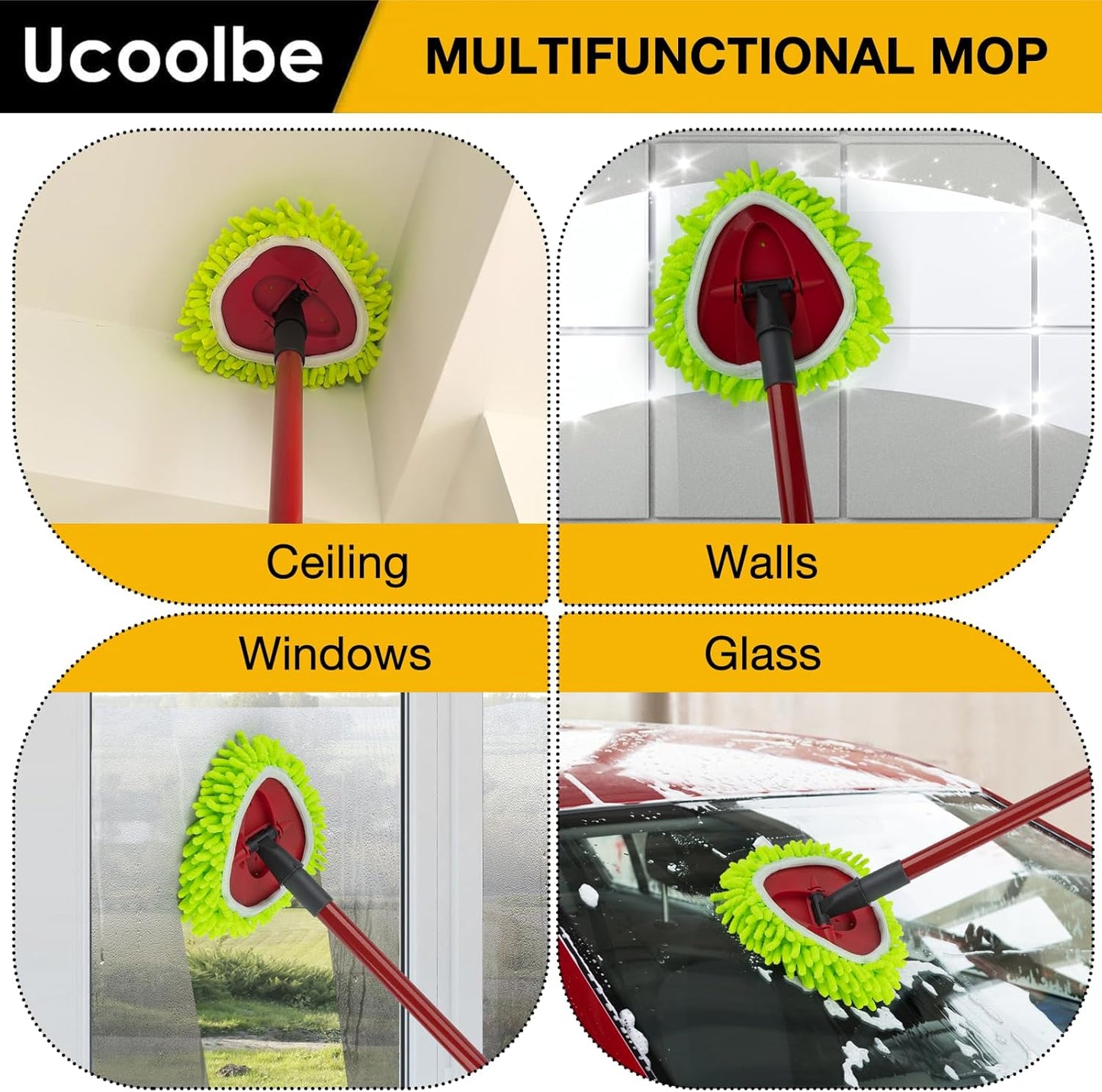 Spin Mop Scrub Brush for O-Cedar EasyWring 1 Tank System, Scrubber Brush Replacement Head with Stiff Bristle, Great for Bathroom, Kitchen, Pool, Glass and Tile Walls, No Include Mop Handle and Base