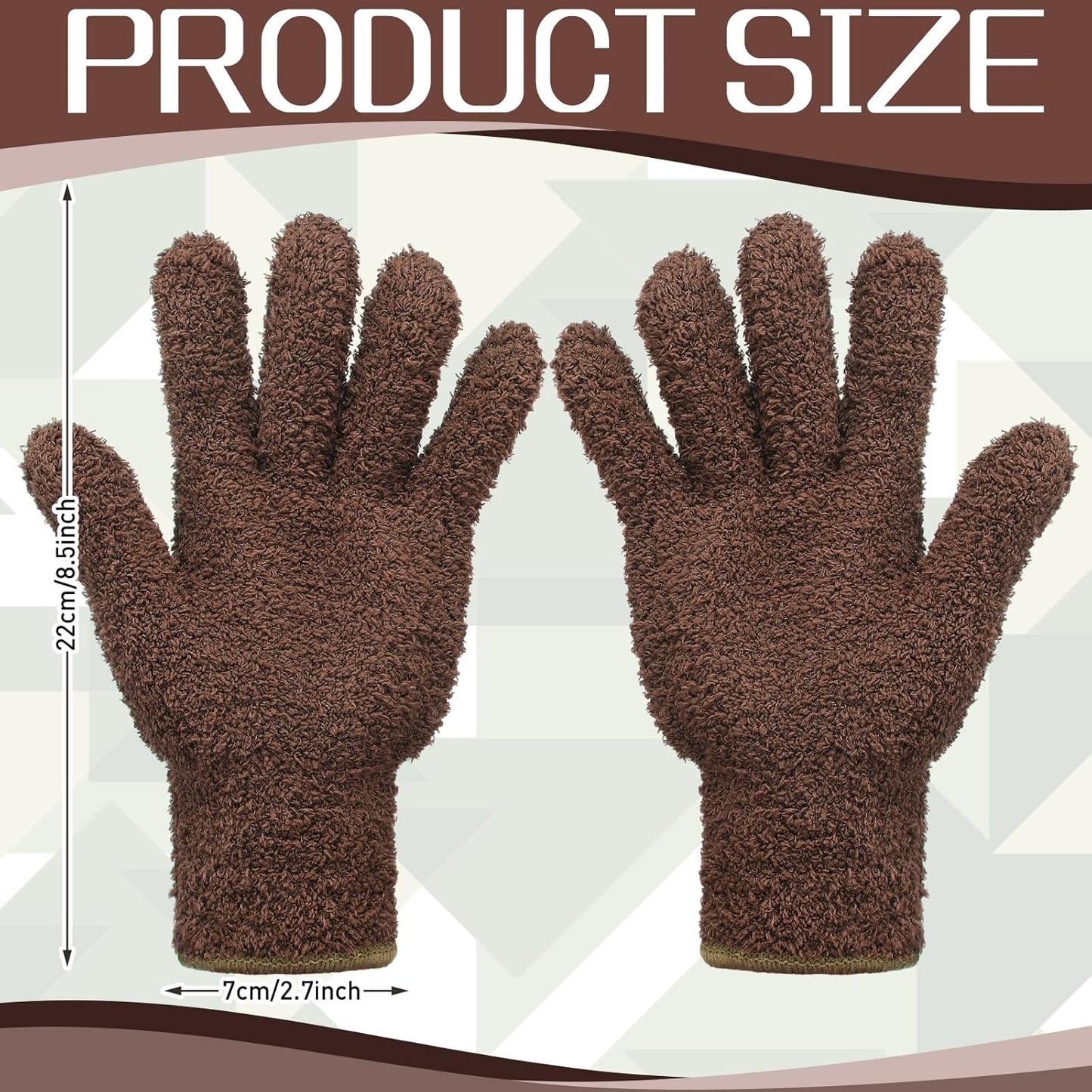 Patelai 2 Pairs Microfiber Gloves for plants Dusting Cleaning Glove Mittens House Cars Blinds Dusting(Blue, Grass Green,Large)