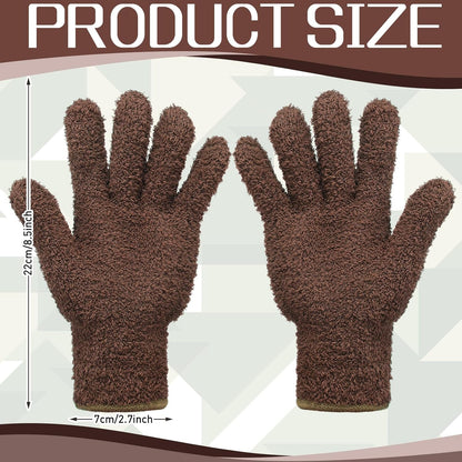 Patelai 2 Pairs Microfiber Gloves for plants Dusting Cleaning Glove Mittens House Cars Blinds Dusting(Blue, Grass Green,Large)