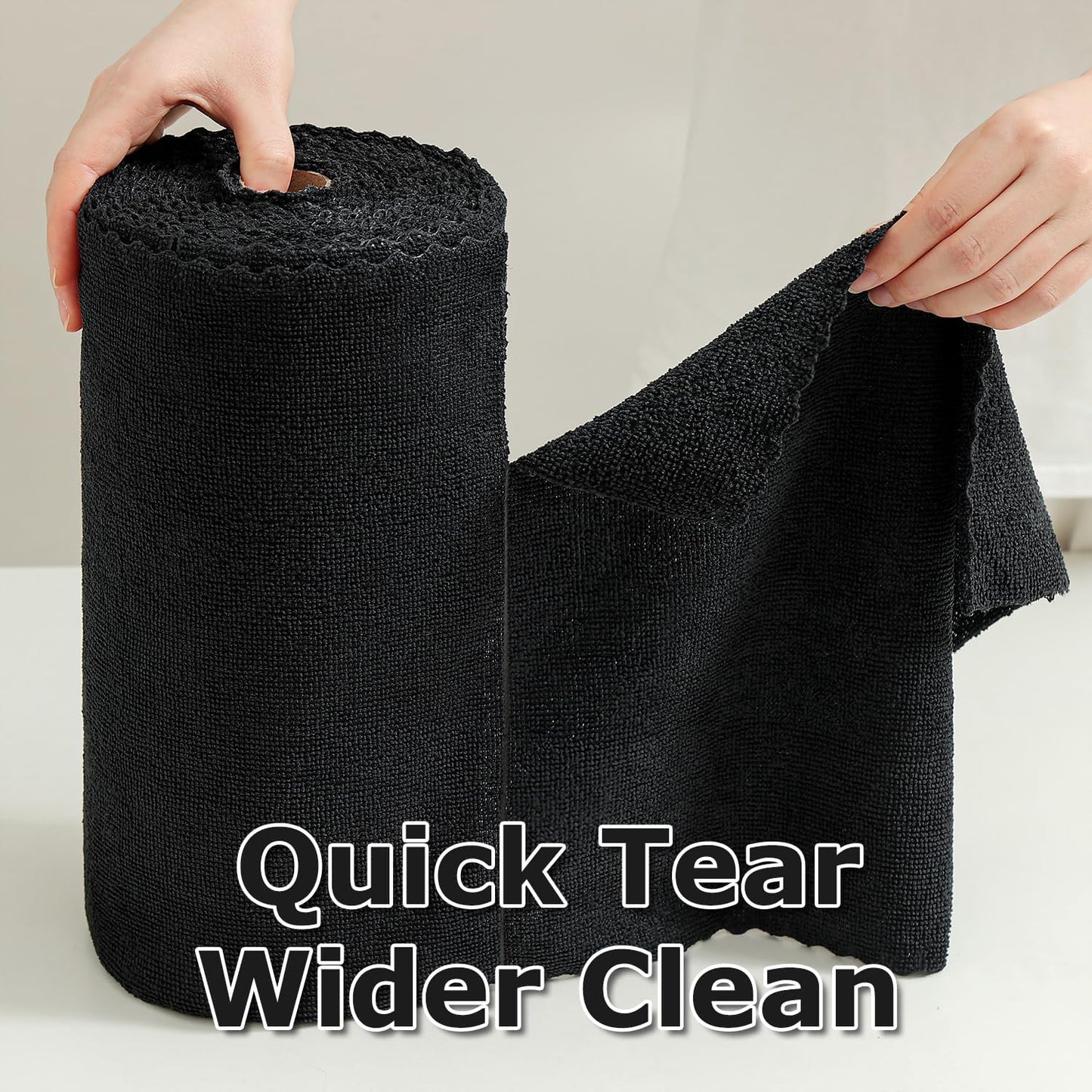 80 Pack Microfiber Cleaning Cloth Roll Reusable Paper Towels 12"x12" Tear Away Cloth, Microfiber Towels for Cars, Wash Cloths, Lint Free Dark Grey Rags for House, Kitchen,Window,Cleaning Supplies