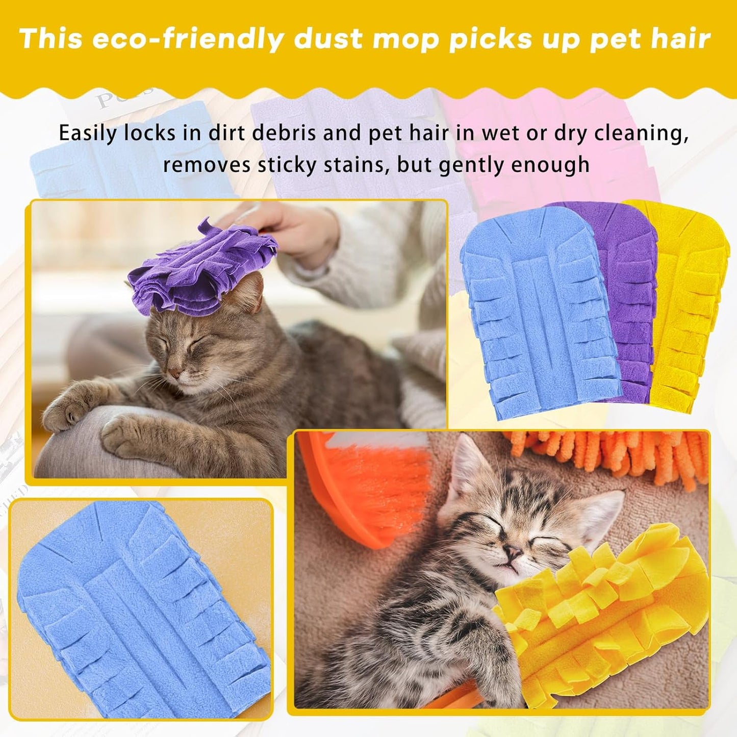 Zubebe 12 Pcs Duster Refill Reusable Fleece Duster Refills Feather Flat Dusters Multi Surface Washable Cleaning Pads Tools for Home, Blinds, Car, Pet, Furniture, Fans (Dark Color)