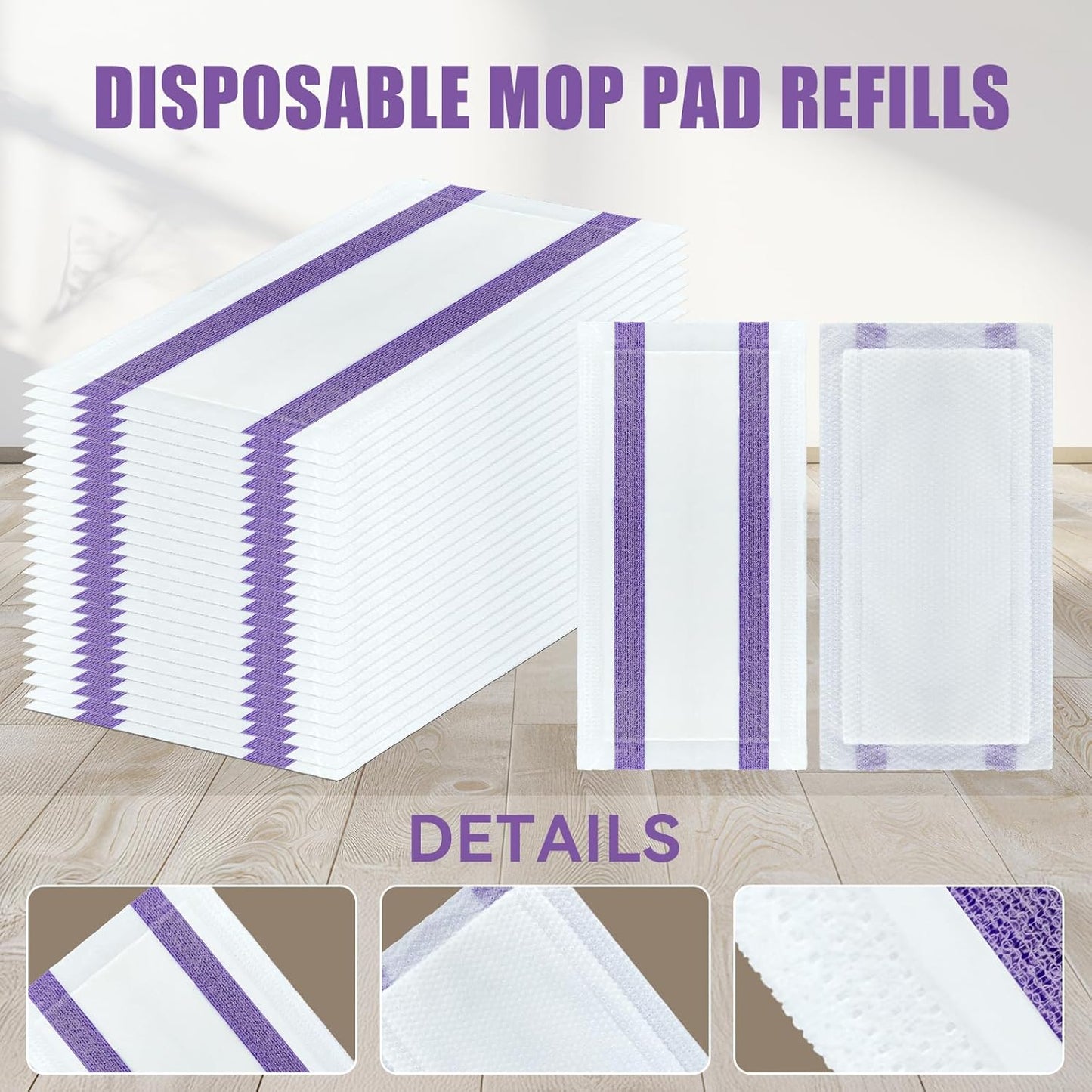 DOCXCDO 80 Pack Disposable Mop Pad Refills for Swiffer Wet Jet Spray Mop，Dry&Wet Mopping Pad Compatible with Swiffer Wet Jet and Any Model of Velcro Mop，Multi Surface WetJet Pad for Floor Cleaning