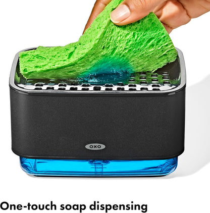 OXO Good Grips Stainless Steel Soap Dispensing Sponge Holder - Clear, One Size