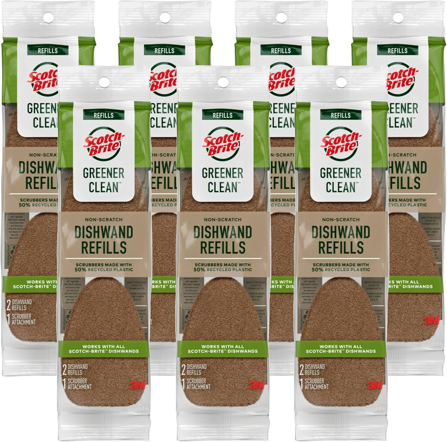 Scotch-Brite Greener Clean, Non-Scratch Dishwand Refills, Fits All Scotch-Brite Dishwands, 3 Count