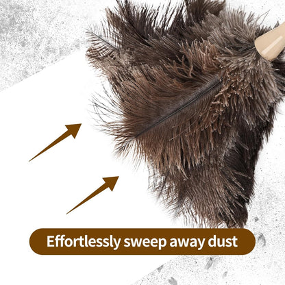 Extendable Cleaning Duster 94 Inch - Long Telescoping Ostrich Feather Dusters with Stainless Steel Extension Pole for High Ceiling Fan, High Ceilings,Roof Dusting
