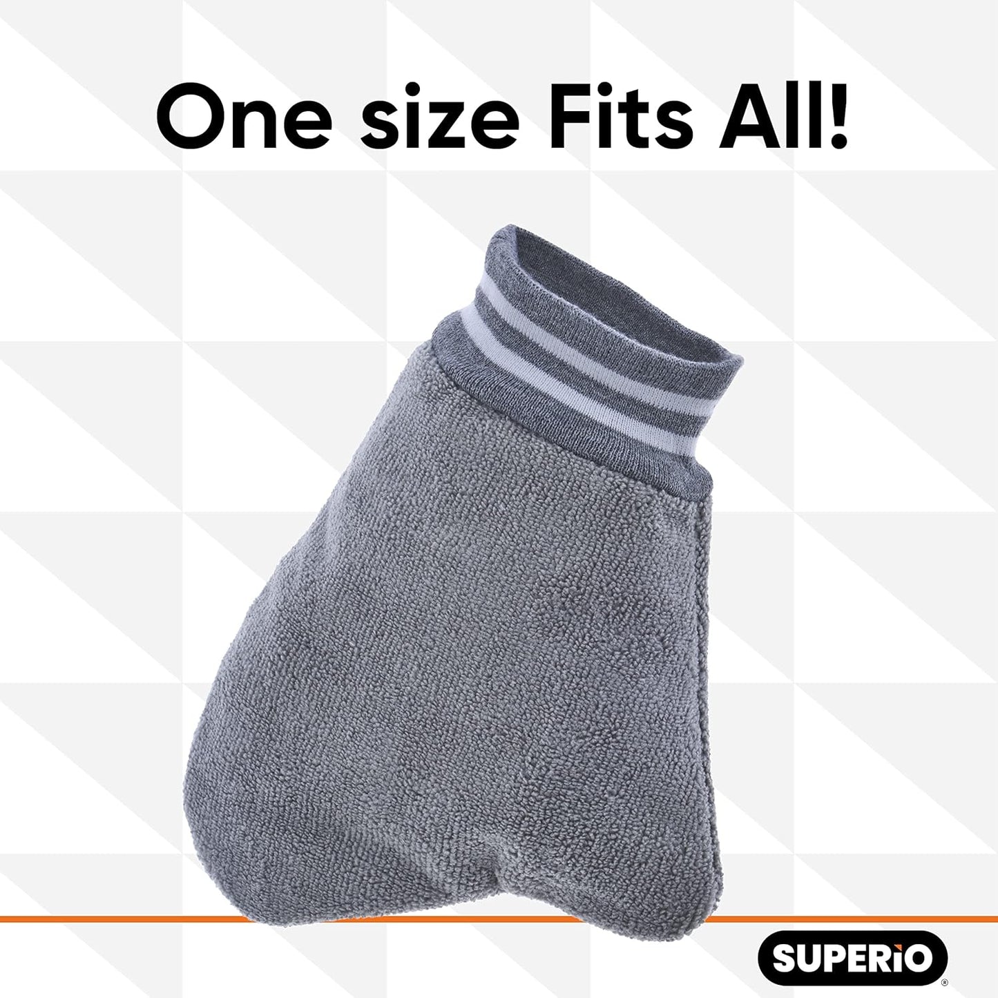 Superio Microfiber Dusting Gloves for Plants, Silver Polishing Gloves Reusable Scratch Free Miracle Mitt, Washable Cleaning Car Wash Mitt