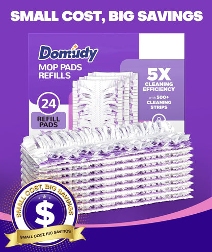 5X Cleaning Power Mop Refills for Swiffer Power Mop, 500+ Strips Multi-Surface PowerMop Refill Pads, 30 Count Disposable Powermop Wood Mops, Replacement Mopping Pad for Floor Cleaning