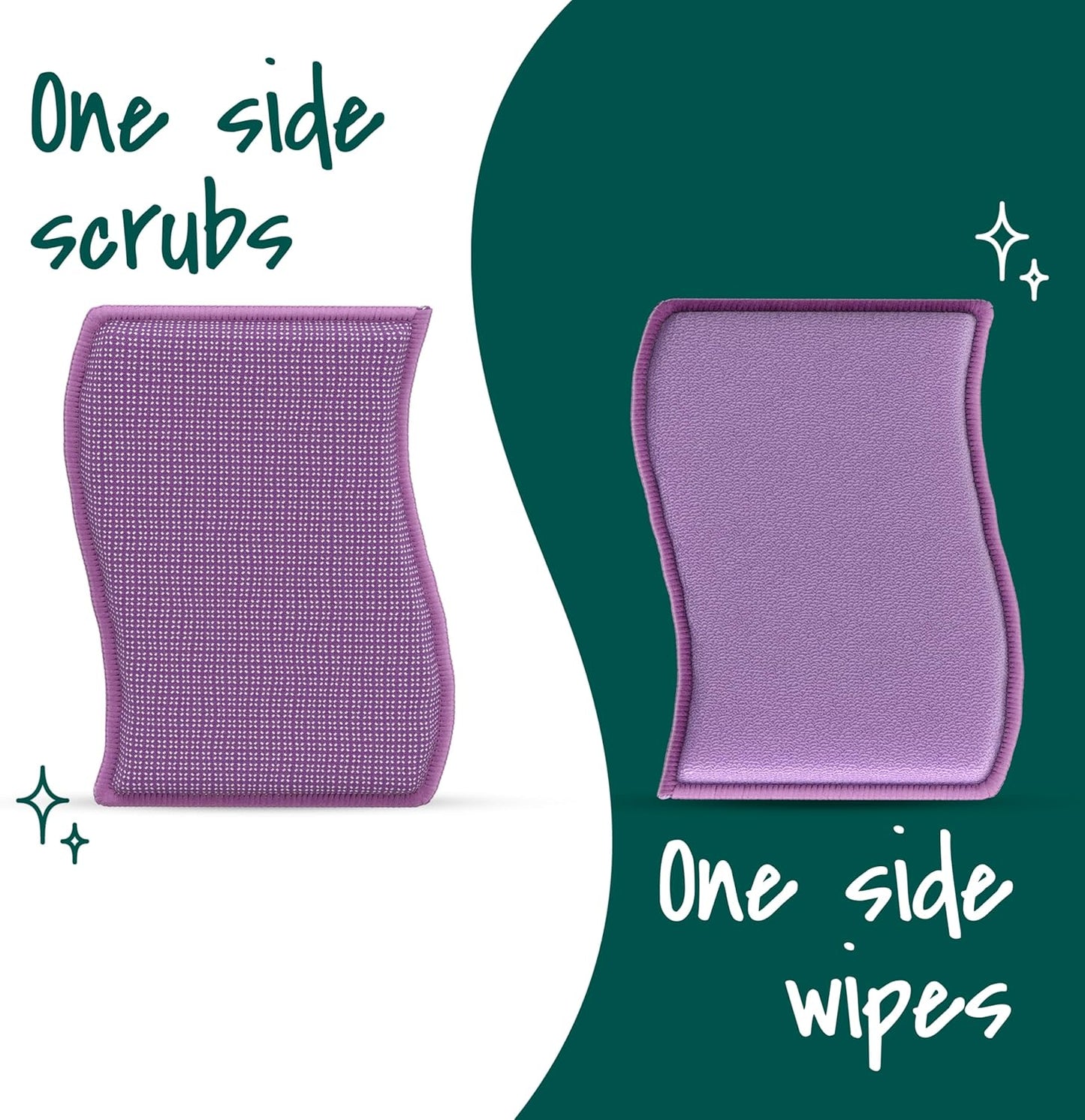 Scotch-Brite Clean & Rinse Non-Scratch Scrub Sponges – Dual-Sided Scrubber with Cloth Side for Wiping, Rinses Clean – 8 Sponges (4 Packs of 2) for Dishes, Countertops, Appliances & More