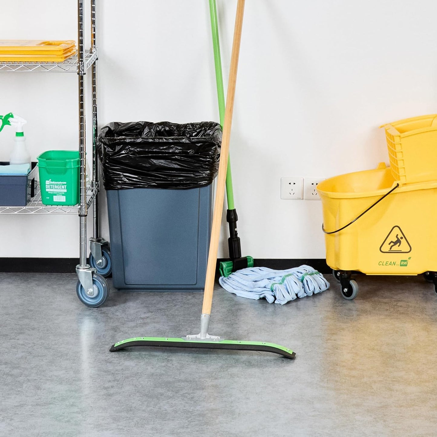 Restaurantware-SQUEEGEE ONLY: Clean Tek Professional 29.92 Inch Floor Squeegee, 1 Broom With Double Rubber Blade - Handle Sold Separately, Heavy-Duty, Steel Wiper For Concrete Floor