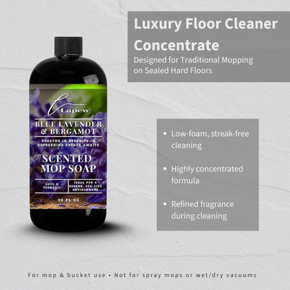 Lapew Baccarat Scented Mop Soap - Luxury Floor Cleaner Concentrate for Mopping Tile, Laminate, Vinyl & Hardwood | Streak-Free, Low-Foam | 36 oz - Colors C